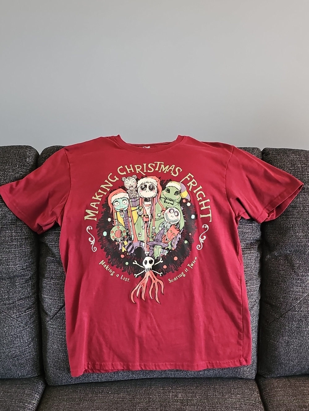 Disney Red 'Making Christmas Fright' Graphic Kids Tee
